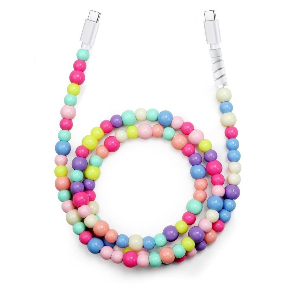 NWT Cute pastel beaded USBC - USBC Fast Charging Cable Iphone/Samsung galaxy 3ft